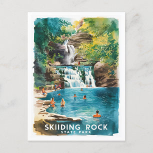 Slide Sten State Park Arizona Watercolor Painting Vykort