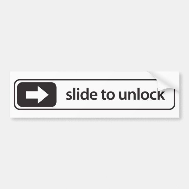 slide to unlock – auto sticker – aufkleber bildekal (Framsidan)