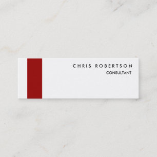 Slim Black White Red Rand Chic, Affärskort Mini Visitkort