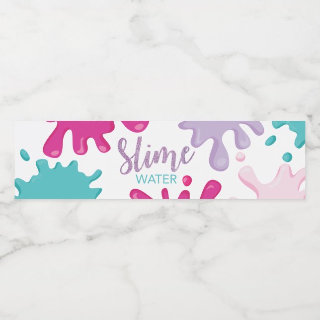 Slim födelsedagsfest vattenflasketiketter rosa vattenflaskor etikett (Singel etikett)
