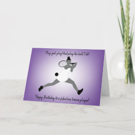 Slim Girl Tennis Player Birthday Card Kort