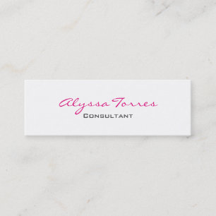 Slim Grått White Rosa Professionell Modern Trendig Mini Visitkort