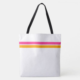 Slim Gult Bright Rosa Tävla Rand på vitt Tygkasse