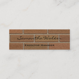 Slim Handwrite Modern Trend Wall Bricks Brown Mini Visitkort