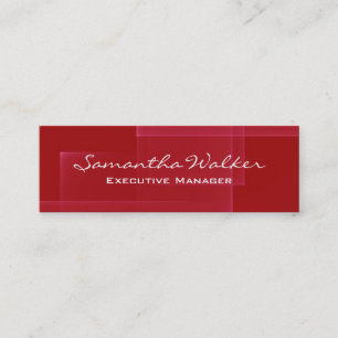 Slim Handwrite Modern Trendig Red Abstrakt Mini Visitkort