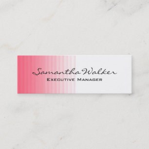 Slim Handwrite Modern Trendig Rosa White Mini Visitkort
