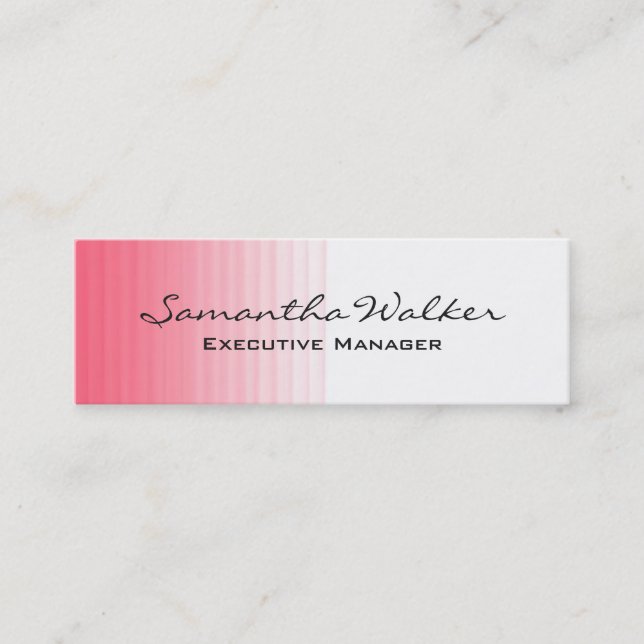 Slim Handwrite Modern Trendig Rosa White Mini Visitkort (Framsida)