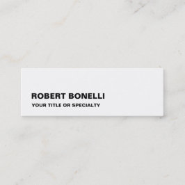 Slim Legim Modern Black White Minimalist Mini Visitkort