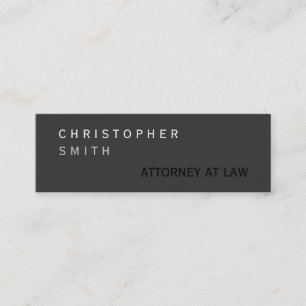 Slim Modern Grått Attorney på Law Affärskort Mini Visitkort