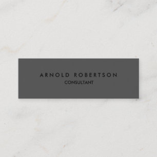 Slim Modern Plain Grått Trendig Affärskort Mini Visitkort