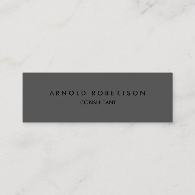 Slim Modern Plain Grått Trendig Affärskort Mini Visitkort (Framsida)