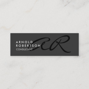 Slim Monogram Plain Grått Trendig Affärskort Mini Visitkort