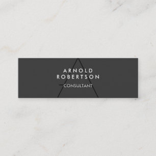 Slim Monogram Plain Grått Trendig Affärskort Mini Visitkort
