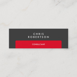 Slim Professionell Grått Red Rand Affärskort Mini Visitkort
