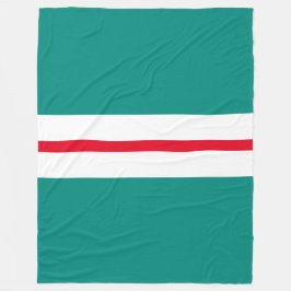 Slim Red White Center Rand på Teal Roligt Fleecefilt