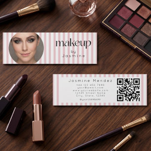 Slim Stripes Beauty Professional MUA Foto Qr Mini Visitkort