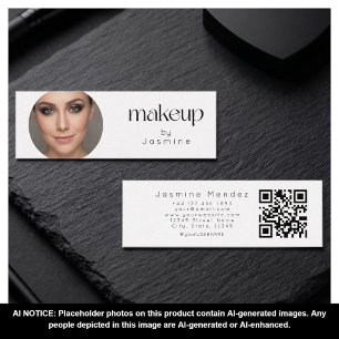 Slim Vit Ren Skönhet Professionell MUA Foto Qr Mini Visitkort