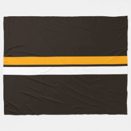 Slim White Gult Tävla Rand på Mörk Brown Fleecefilt