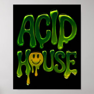 Slime Acid House Rave Electronic Music Älskare Sti Poster