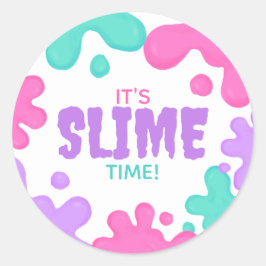 Slime Birthday Runt Klistermärke