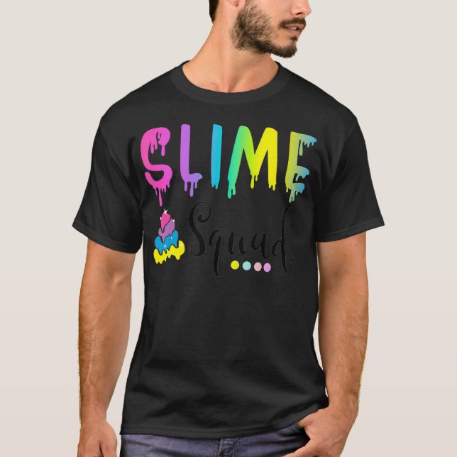 Slime Birthday Squad Shirt Unicorn Glue DIY T Shirt (Framsida)