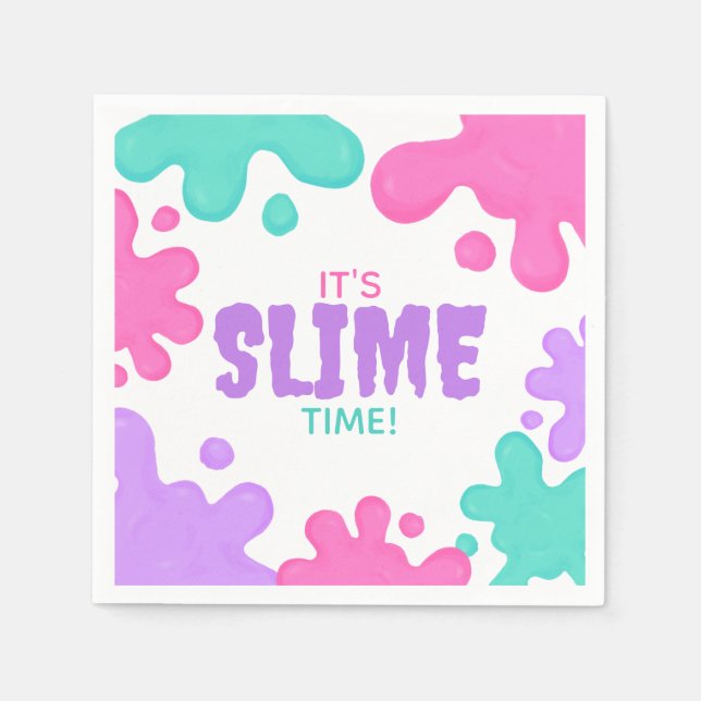Slime Födelsedag Pappersservett (Framsidan)