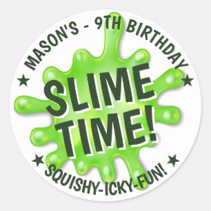 Slime Party Runt Klistermärke