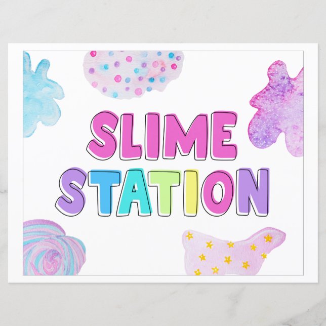 Slime Station-tecken | Tecken för fartyg Party | S (Framsida)