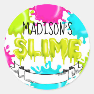 Slime Stickers, Slime Labels, Slime Favoriter Runt Klistermärke