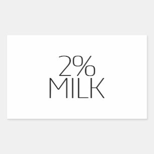 Slimmad 2 % Mjölk Rektangulärt Klistermärke