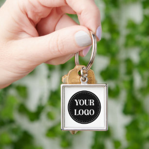 Slimmad, contemporary, polerad och anpassade. fyrkantig silverfärgad nyckelring