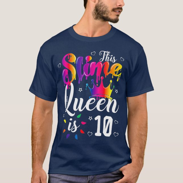 Slimmad drottning krona Birthday 10:e gåva till fl T Shirt (Framsida)