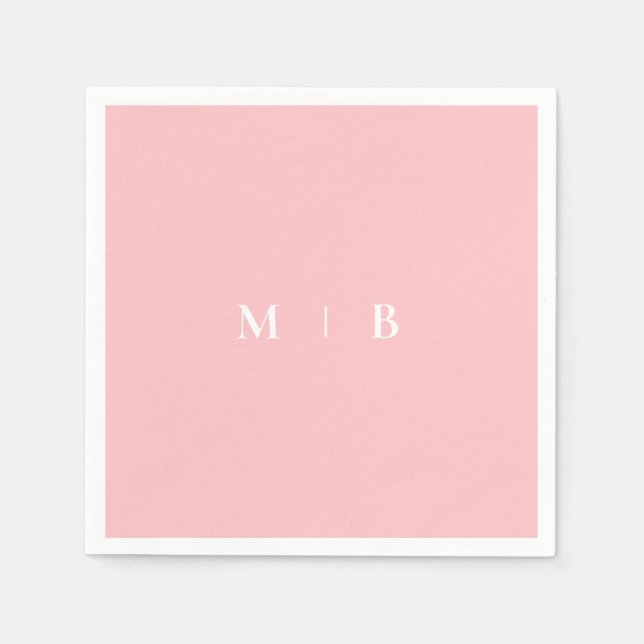 Slimmad, enkel  och vit monogram-blöjor pappersservett (Framsidan)