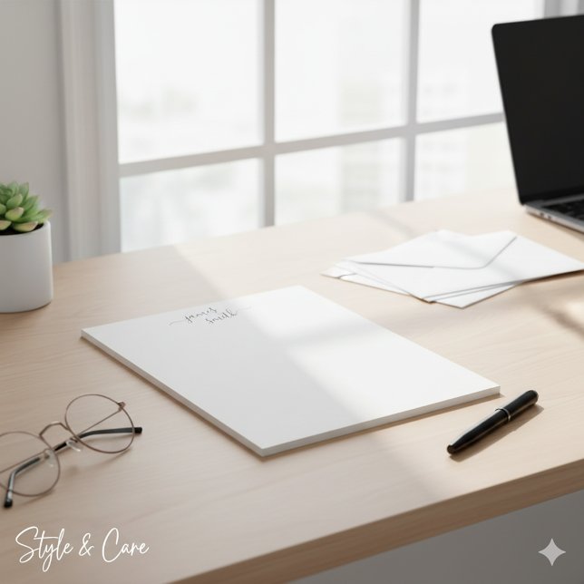 Slimmad formell Anteckningsblock anpassad med ditt (Sleek Formal Notepad Customized with Your Name)