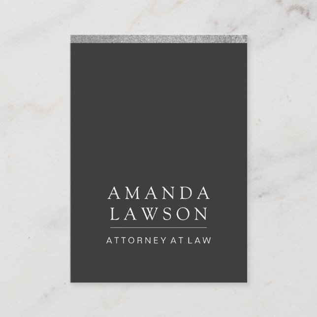 Slimmad Grått (möte) / Silver Glitter-trim Tidsbeställning Kort (Framsida)