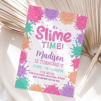 Slimmad inbjudan, Slime Party-inbjudan Inbjudningar