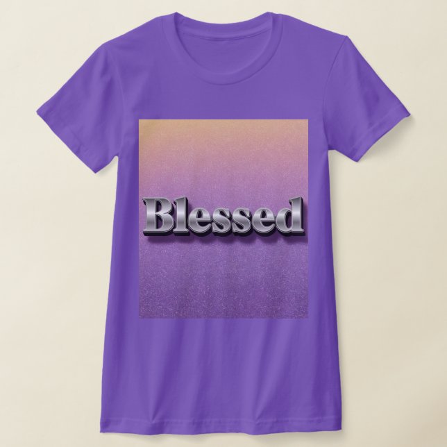Slimmad Lila-Glitter-dekorfärg T-Shirt (Laydown)