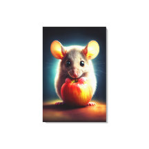 Slimmad liten mus med glansig äppelkökskonst