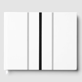 Slimmad Lodrät Black Grått Tävla Rand på vit  Gästböcker