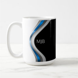 Slimmad metallisk Kurvor med Monogram Kaffemugg