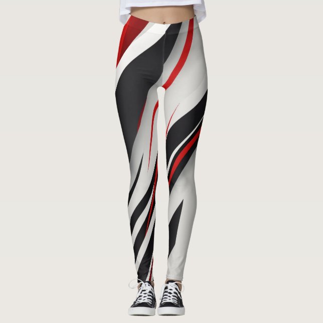 "Slimmad minimal Logotyp för kommunikation - svart Leggings (Framsida)