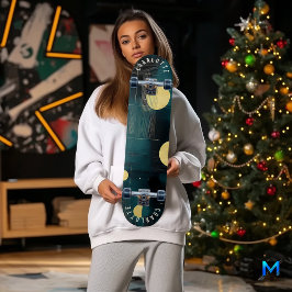 Slimmad minimal skalning och Guld skateboard desig