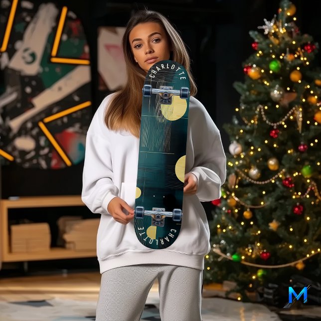 Slimmad minimal skalning och Guld skateboard desig (Skapare uppladdad)