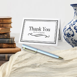 Slimmad, minimalistisk svartvit verksamhet tack kort