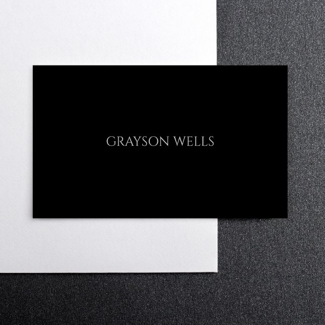 Slimmad Modern Black och Grått av hög kvalitet Visitkort (Sleek Modern Black and Grey Professional Business Card)