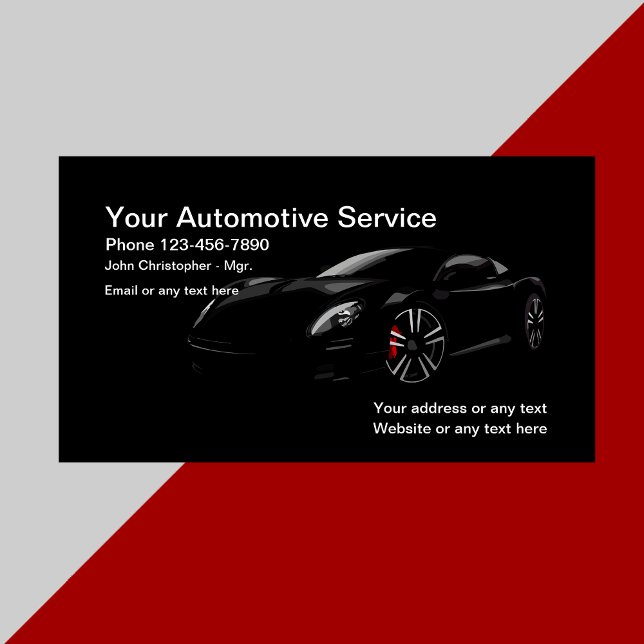 Slimmad Modern Coola Automotive Visitkort (Skapare uppladdad)