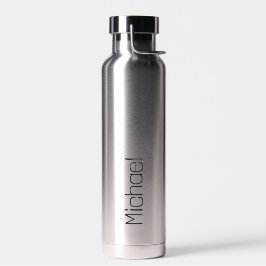 Slimmad modern ditt namn Silver Vattenflaska