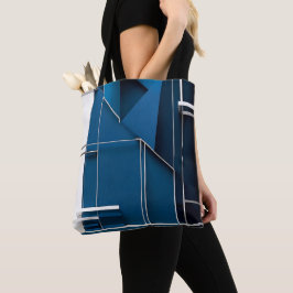 Slimmad modern geometrisk vit design tygkasse