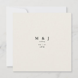 Slimmad och enkel modern Beige Square Bröllop Inbjudningar