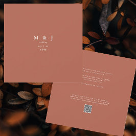 Slimmad och enkel modern kanel Bröllop Inbjudningar